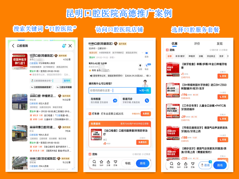 昆明口腔医院高德推广案例.png